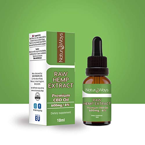 Gotas de Extracto de Cáñamo Orgánico 600Mg (6%) | Alivia el estrés, dolor y ansiedad | 10ml Vegano & Vegetariano | Espectro Completo | Extraído con Co2 | Hecho en EU | Por NaturWays