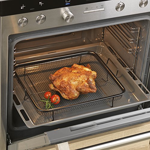 GOURMETmaxx Cesta de parrilla de aire caliente para hornear y cocinar con poca grasa | 360° efecto de cocción sin girar, con revestimiento antiadherente, apta para el lavavajillas