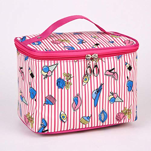 GOUYUAN Neceser Las Mujeres Bolsa De Viaje Bolsa De Cosméticos Bolsa De Almacenamiento De Gran Capacidad Nylon Impermeable Truco Higiénico Despierto,Zapatos Rojos Se Levantó