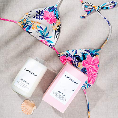 GOVALIS Vela Lanzarote | Perfumadas y Aromáticas | Cera de Soja & Coco 100% Natural – Velas Recuerdos Relajación Decorativas Yoga Grandes Blancas Cumpleaños Regalos Originales – 70-90 h – 390 g