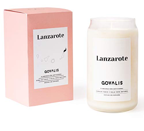 GOVALIS Vela Lanzarote | Perfumadas y Aromáticas | Cera de Soja & Coco 100% Natural – Velas Recuerdos Relajación Decorativas Yoga Grandes Blancas Cumpleaños Regalos Originales – 70-90 h – 390 g
