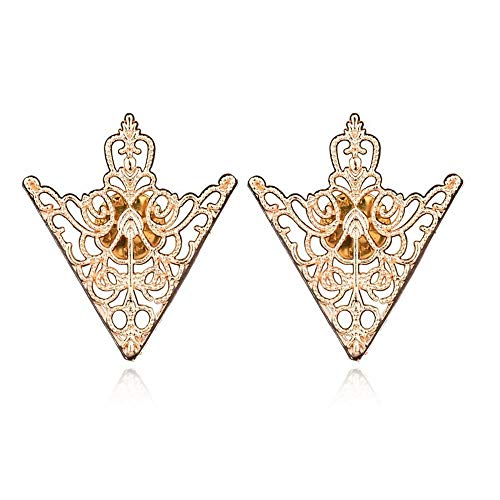 Gquan Broche de los hombres Broches para ropa mujer Flor hueca tipo camiseta collar clip moda retro collar esquina hebilla broche hombres y mujeres cuello aguja