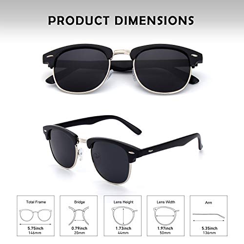 GQUEEN Gafas de sol polarizadas Hombre Mujer Bocina enculado Medio Marco GQO6