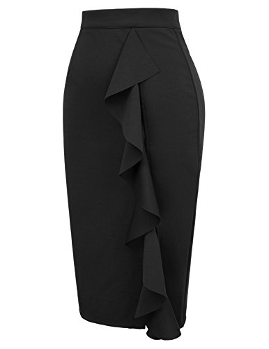 GRACE KARIN Falda Tubo Clásico Mujer Elástica Falda Vaina Cintura Alta 2XL Claf0047-2