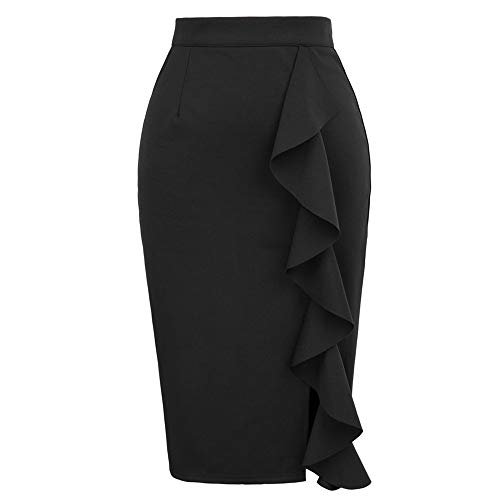 GRACE KARIN Falda Tubo Clásico Mujer Elástica Falda Vaina Cintura Alta 2XL Claf0047-2