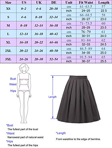 GRACE KARIN Faldas de Fiesta Lunares Floral Pin Up Retro Corta 29# S