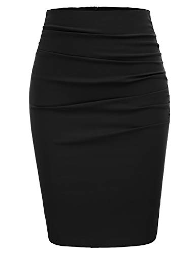 GRACE KARIN Mujer Falda Corta Negro Vintage Falda Lápiz de Oficina Tamaño 2XL CL866-1