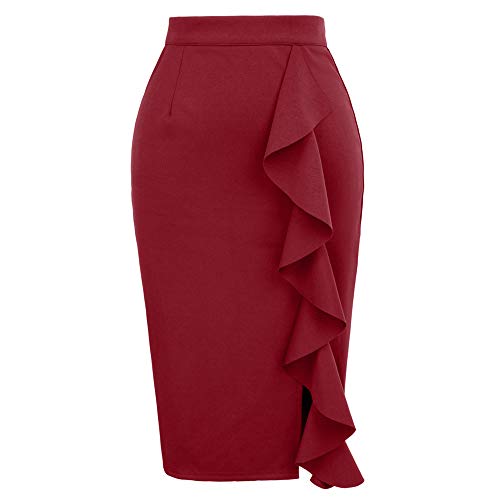 GRACE KARIN Mujer Falda de Tubo Corta Lápiz Cintura Alta Formal Negocio XL Claf0047-1