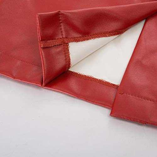 GRACE KARIN Mujeres Retro Falda Lápiz Rojo Falda Corta Bodycon de Cuero Tamaño S DECL05-2