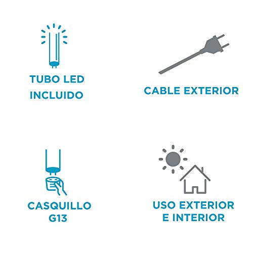 GRACE-- Lámpara de pie para exteriores (140 cm), color blanco