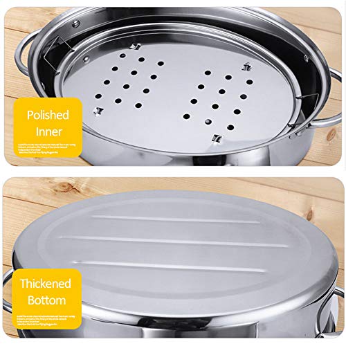 Grande Cocción Al Vapor Pescado Pavo, Pato Olla Sartén Acero Inoxidable Oval, Calentamiento Rápido Universal Para Cocina De Inducción, Estufa Multifuncional Regalo Cocina (Set B)