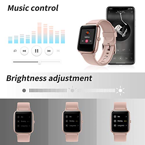 GRDE Reloj Inteligente Mujer, Smartwatch Hombre con Monitoreo del (Pulsómetro/Cardíaco/Sueño) Reloj 5ATM Impermeable con Podómetro Caloría GPS, Relojes con Despertador y Cronómetro para iPhone Xiaomi