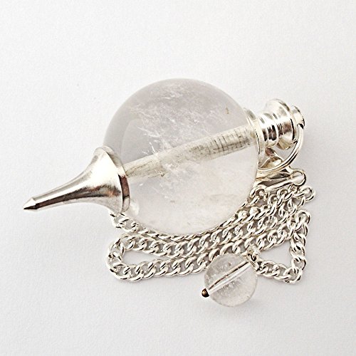 Green Cross Toad Péndulo esférico para radiestesia y sanación en Cristales de Piedra Semipreciosa Genuina (Cristal De Roca)