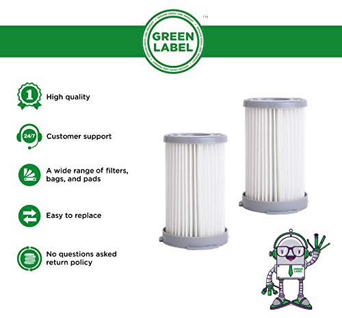 Green Label Empaque de 2 Filtro HEPA para Electrolux. Reemplaza a EF75B, AEF75B, F120