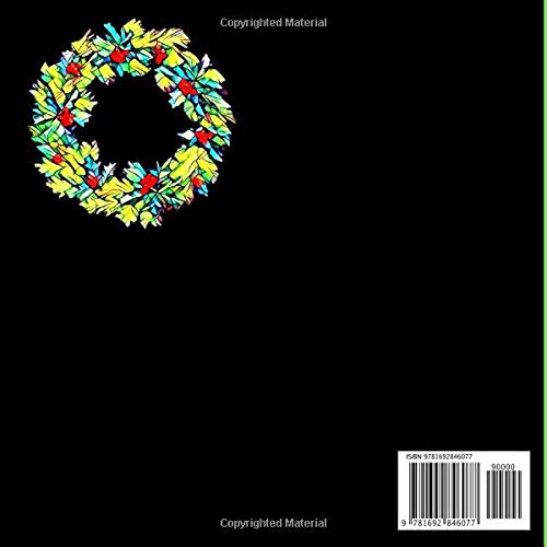 Green Teal & Red Xmas Wreath on Black Cute Sketch Book : Blank Paper Pad Journal for Sketching Coloring or Writing: Appreciation Present Creative ... (Under $10 Gift Books: Card Alternatives)