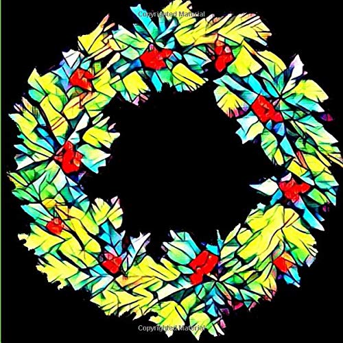 Green Teal & Red Xmas Wreath on Black Cute Sketch Book : Blank Paper Pad Journal for Sketching Coloring or Writing: Appreciation Present Creative ... (Under $10 Gift Books: Card Alternatives)