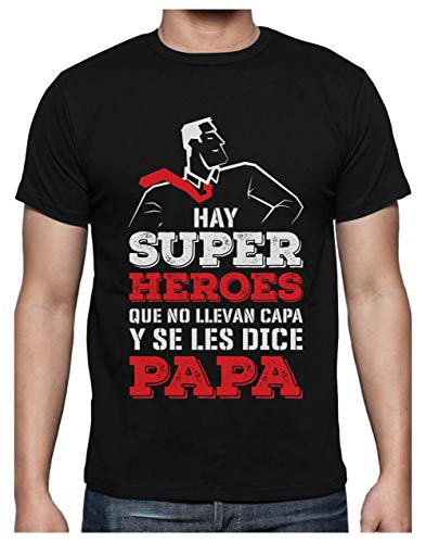 Green Turtle Camiseta para Hombre - Regalos para Hombre, Regalos para Padres Originales, Regalo Padre Divertido - Mi Papá es mi Súper Héroe - Medium Negro