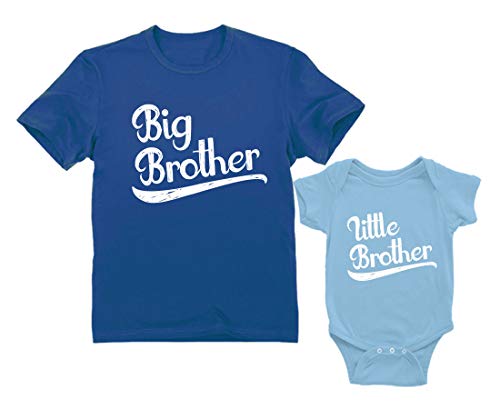 Green Turtle T-Shirts Regalo para Hermano Mayor, Regalo Hermano Menor, Bebé Recién Nacido - Big Brother Little Brother Azul 3/4 Años 104cm / Menor Celeste 0-3 Mes