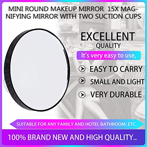 greenwoodhomer Vanity Espejo de maquillaje 5X 10X 15X Espejo de aumento con dos ventosas herramientas cosméticas mini espejo redondo espejo de baño