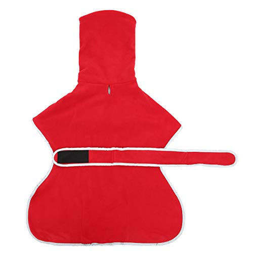 Greyhound - Jersey de forro polar para perro con forro polar cálido, ropa para perros al aire libre con bandas ajustables para perros medianos y grandes, color rojo