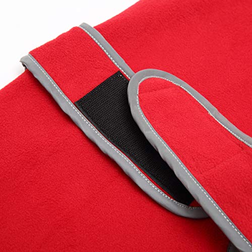 Greyhound - Jersey de forro polar para perro con forro polar cálido, ropa para perros al aire libre con bandas ajustables para perros medianos y grandes, color rojo