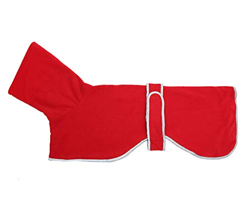 Greyhound - Jersey de forro polar para perro con forro polar cálido, ropa para perros al aire libre con bandas ajustables para perros medianos y grandes, color rojo