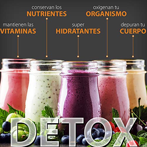 GRIDINLUX. Juice Nature. Prensadora en Frío, Exprimidor, Licuadora. Extractor de Zumos y Jugos, 8 programas, Fruta Entera, Fácil Limpieza, Silenciosa, Dieta Detox, Accesorios y Recetario