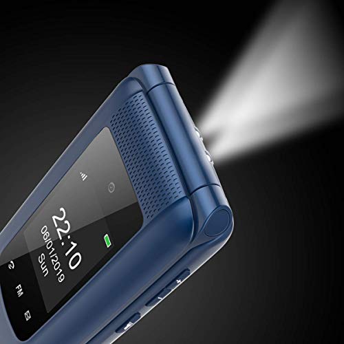gsm Teléfono Móvil Simple para Ancianos con Teclas Grandes,SOS Botones,ácil de Usar telefonos basicos para Mayores (Azul)