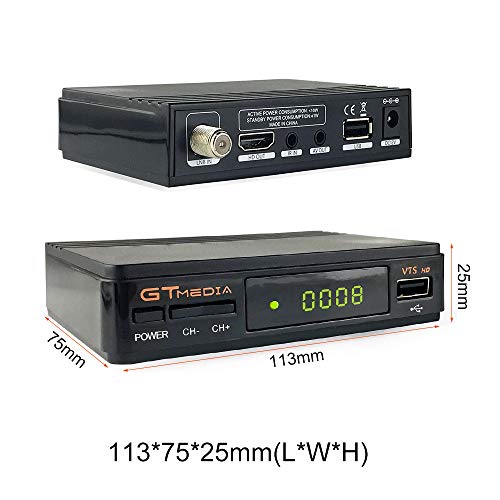 GT Media V7S HD DVB-S2 El Receptor de TV Satelital Incluye USB WiFi Incorporado FTA 1080P Full HD Compatible con CC Am, Newcam, PVR, Youtube, PowerVu, Dre y Biss Clave