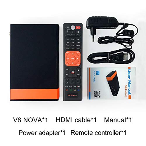 GT Media V8 Nova DVB-S2 Decodificador del Receptor de Satélite con Wi-Fi / HEVC H.265 / TV SCART / 1080p Full HD / Ethernet / FTA ,Soporte Web TV Youtube Ccam PVR Newcam PowerVu Dre Biss Clave