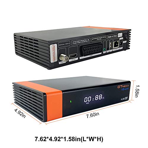 GT Media V8 Nova DVB-S2 Decodificador del Receptor de Satélite con Wi-Fi / HEVC H.265 / TV SCART / 1080p Full HD / Ethernet / FTA ,Soporte Web TV Youtube Ccam PVR Newcam PowerVu Dre Biss Clave