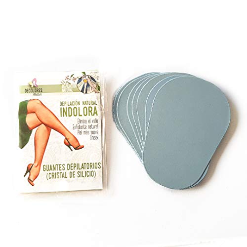 Guante depilatorio corporal natural de color azul con estuche y 10 láminas de silicio. Guantes para eliminar el vello y las células muertas dejando tu piel totalmente suave y perfecta.