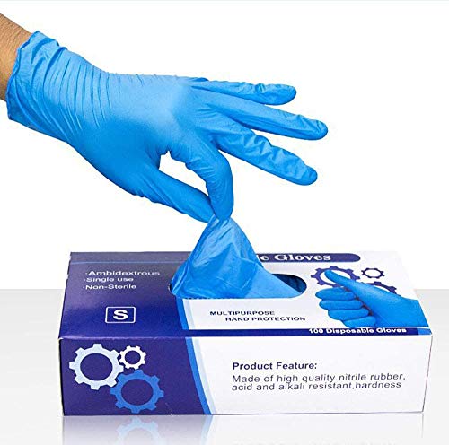 Guantes De Nitrilo, 100 De La Caja Por, Sin Polvo, Sin Látex, Ácido Úrico, Guantes Desechables De Grado Médico Calidad Hospital, Guantes De Doble Cámara No Estériles, El Uso Comercial,S