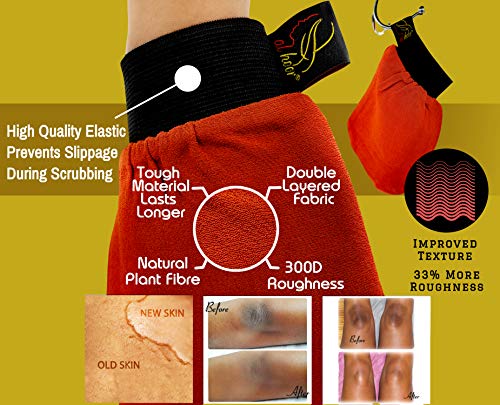 Guantes exfoliantes corporales de Kessa marroquí, calidad premium