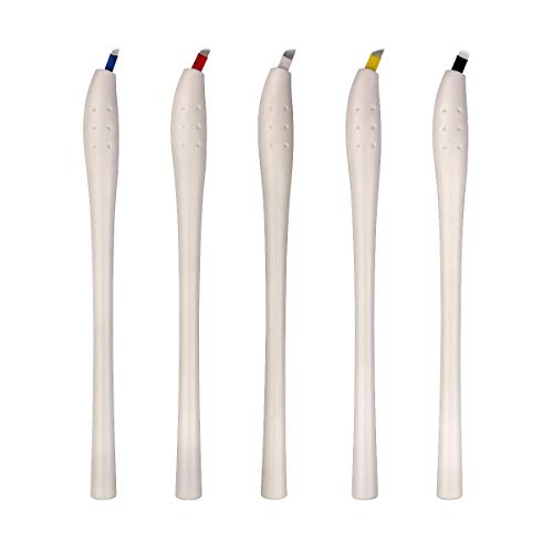 Guapa 10 unids plumas Microblading desechables manuales con la aguja de la cuchilla 12Pin 14Pin 17Pin 18U-forma el bordado permanente del maquillaje Handpiece (14pins)