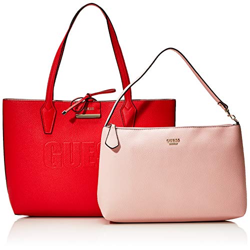 Guess - Bobbi, Bolsos totes Mujer, Multicolor (Red/Pink), 12.5x27x42.5 cm (W x H L)