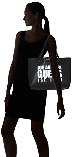 Guess Bobbi Inside out Tote, Bolso Tipo Mujer, Multicolor (Black/Red), 12.5x27x42.5 centimeters (W x H x L)