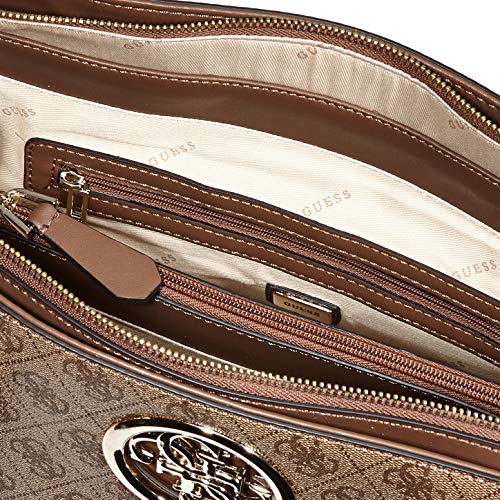 Guess Open Road Luxury Satchel, Bolso para Mujer, marrón, Talla única