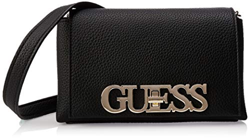Guess Uptown Chic Mini Xbody Flap, Bolsa de mensajero para Mujer, Negro (Black), 9x13x21 Centimeters (W x H x L)