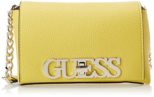Guess Uptown Chic Mini Xbody Flap, bolso bandolera para Mujer, Amarillo (Yellow), 9x13x21 Centimeters (W x H x L)