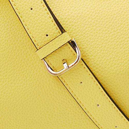 Guess Uptown Chic Turnlock Satchel Bolso Bandolera para Mujer, Amarillo, Talla Única