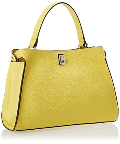 Guess Uptown Chic Turnlock Satchel Bolso Bandolera para Mujer, Amarillo, Talla Única