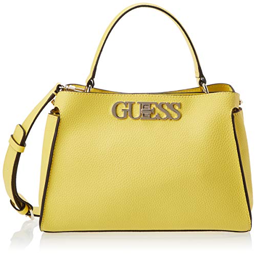 Guess Uptown Chic Turnlock Satchel Bolso Bandolera para Mujer, Amarillo, Talla Única