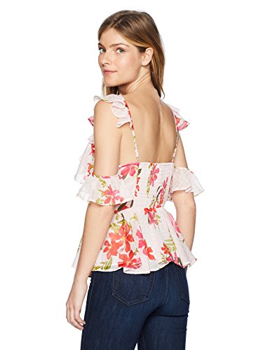 GUESS Women's Sleeveless Daydream Chiffon Peplum Top