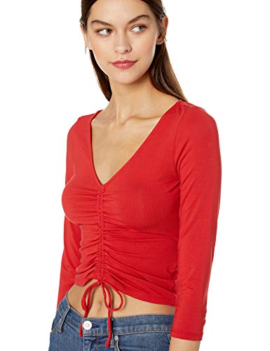 GUESS Women's Three Quarter Sleeve Erie Ruched Top