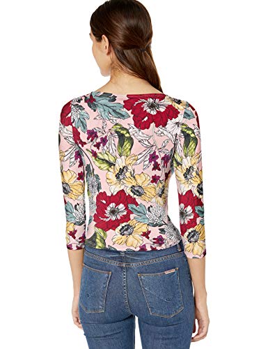GUESS Women's Three Quarter Sleeve Erie Ruched Top