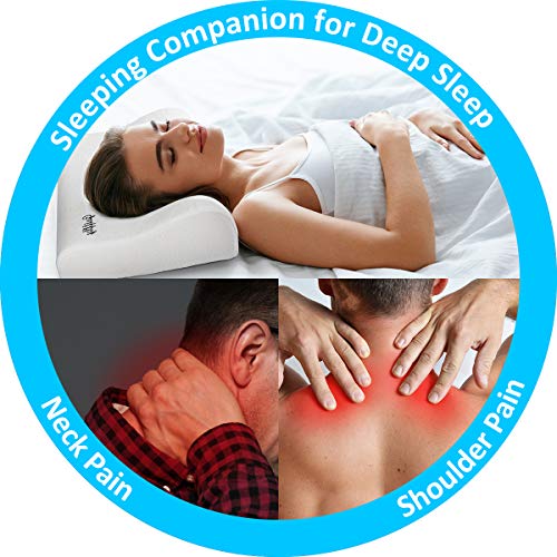 Guiffly Almohada viscoelastica, Almohada Ortopédica Cervical para Alivio y Soporte del Dolor de Cuello, Almohada Cervical de Forma Ergonómica Adecuada para Todos los Durmientes, 50 x 30 cm