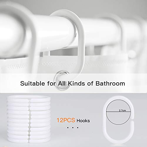 Guiffly Cortina Baño, Cortina de Ducha Resistente al Moho Poliéster, Cortina Baño con 12 Agujeros Reforzados para, Impermeable Lavable Shower Curtian, 180x180 cm