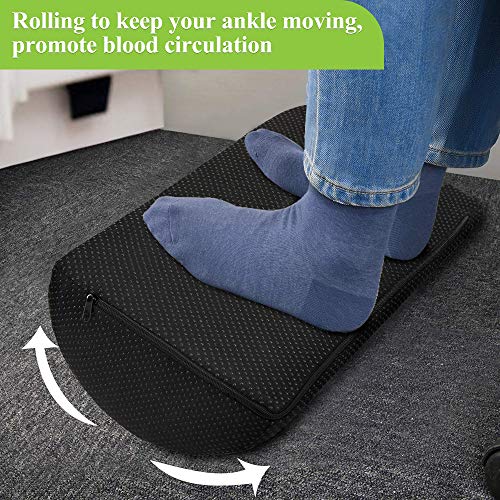 Guiffly Reposapiés Debajo del Escritorio, Esponja de Alta Densidad Cojín ergonómico del reposapiés, Almohada para los pies para Mejorar la Postura y aliviar el estrés en la Oficina y el hogar (Negro)