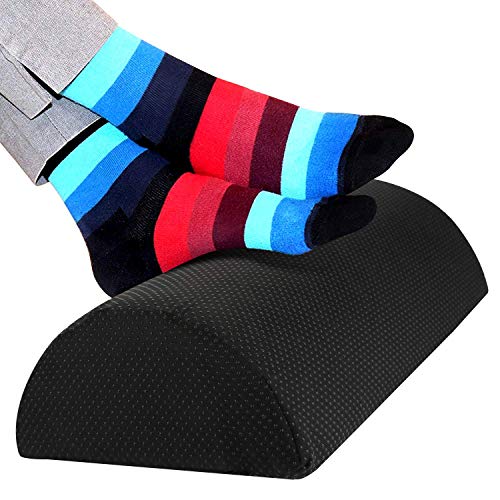 Guiffly Reposapiés Debajo del Escritorio, Esponja de Alta Densidad Cojín ergonómico del reposapiés, Almohada para los pies para Mejorar la Postura y aliviar el estrés en la Oficina y el hogar (Negro)